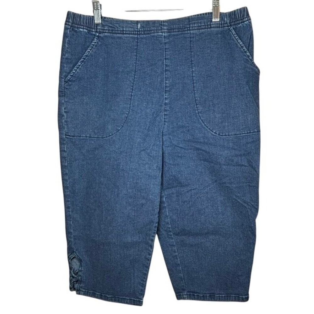 Croft & Barrow Women's Denim Jean Elastic Waist Pull-on Capri Pants XXL Stretch